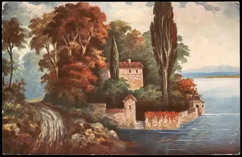 Ansichtskarte  Künstlerkarte Südeuropa - Haus See 1913