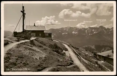 AK Garmisch-Partenkirchen Wankhaus 1938  gel Bahnpost (Bahnpoststempel Zug 165)