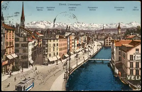 Ansichtskarte Zürich Panorama-Ansichten Stadtansicht 1913