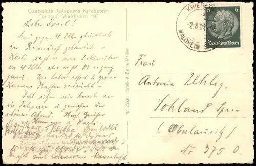 Lauenhain-Mittweida Talsperre Kriebstein / Zschopautalsperre 1946/1938