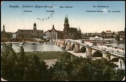 Ansichtskarte Innere Altstadt-Dresden Stadt, Elbdampfer 1917