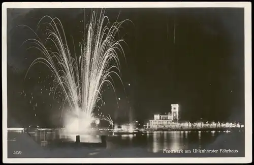 Uhlenhorst-Hamburg Uhlenhorster Fährhaus b. Nacht - Feuerwerk 1932
