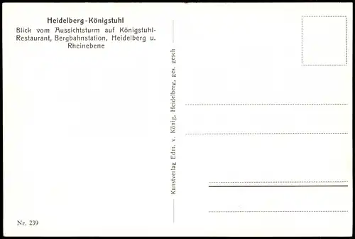 Ansichtskarte Heidelberg Königstuhl, Stadt - Restauration 1932