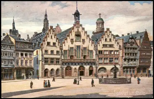 Ansichtskarte Frankfurt am Main Römer, WIRO-KÜNSTLER KARTE 1920