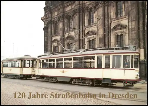 Dresden Großer Hecht Nr. 1716 mit Beiwagen Straßenbahn Tram 1990