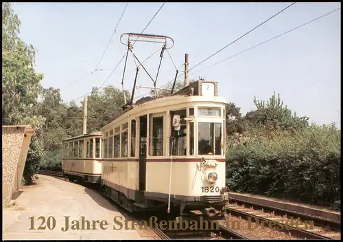 Dresden Kleiner Hecht Nr. 1820 mit Beiwagen Linie 2 nach Loschwitz 1990