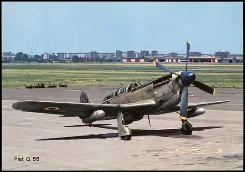 Ansichtskarte  Flugwesen Airplane Propeller-Flugzeug Fiat G 55 1980