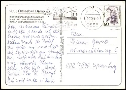 Damp Mehrbildkarte mit dem Bungalowdorf, Haus Klabautermann 1988