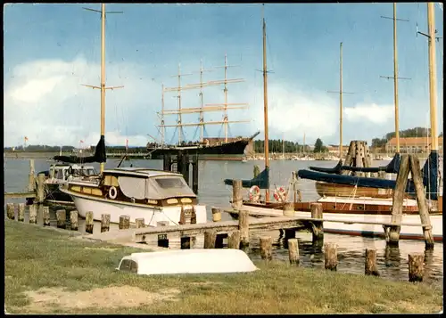 Ansichtskarte Travemünde-Lübeck Yacht-Hafen mit Segelschiff PASSAT 1968