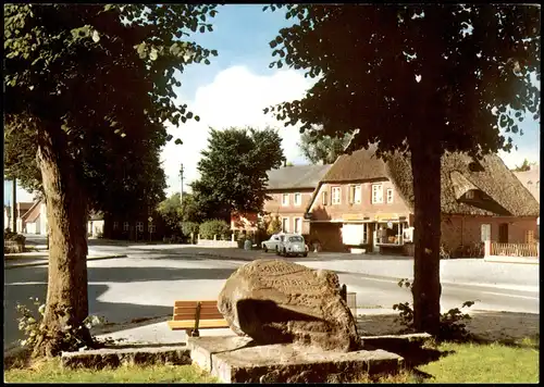 Bornhöved (Holstein) Ortsansicht Graf-Adolf-Platz, VW Käfer vor Geschäft 1987