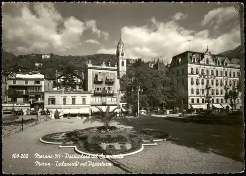 Cartoline Meran Merano Teilansicht - Platz Geschäfte 1964