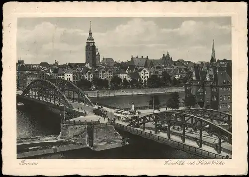 Ansichtskarte Bremen Weserbild mit Kaiserbrücke 1937