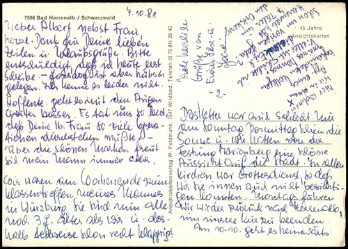 Ansichtskarte Bad Herrenalb Luftbild 1981