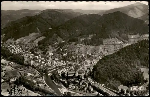 Ansichtskarte Wolfach (Schwarzwald) Luftbild Luftaufnahme 1960