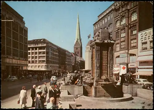 Ansichtskarte Altstadt-Hamburg Mönckebergstraße, Geschäfte, Personen 1960