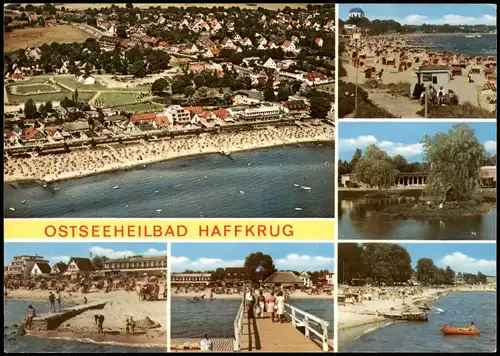 Haffkrug-Scharbeutz Mehrbildkarte mit Luftbild und Strand-Ansichten 1984