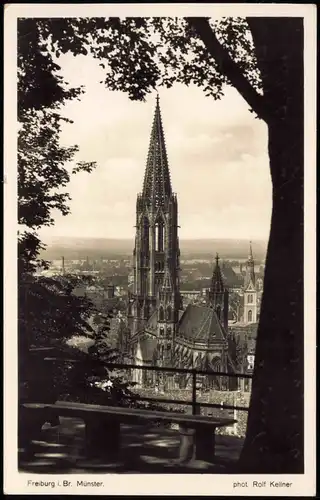 Ansichtskarte Freiburg im Breisgau Blick auf Stadt und Münster 1933