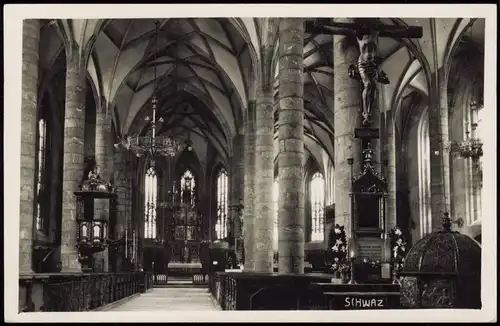 Ansichtskarte Schwaz Kirche - Innen 1937