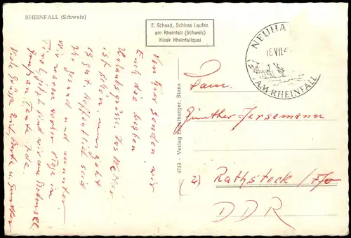 Ansichtskarte Neuhausen am Rheinfall Rheinfall - 3 Bild 1954