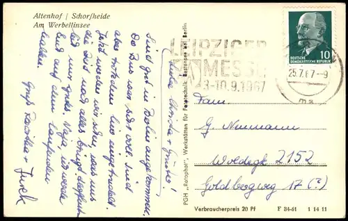 Ansichtskarte Schorfheide Werbellinsee, Schiff Anlegestelle, DDR AK 1967/1961