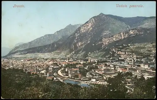Cartoline Trient Trento Veduta generale 1912