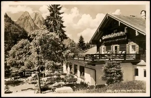 Ansichtskarte Garmisch-Partenkirchen Aule Alm - Fotokarte 1932