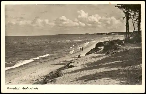 Postcard Stolpmünde Ustka Strand, Wald - Fernblick 1934
