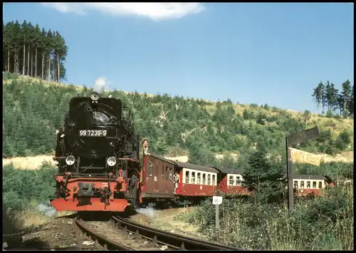 Harzer Schmalspurbahn Dampflokomotive 99 7239-9 Rückseite Fehldruck Text falsch