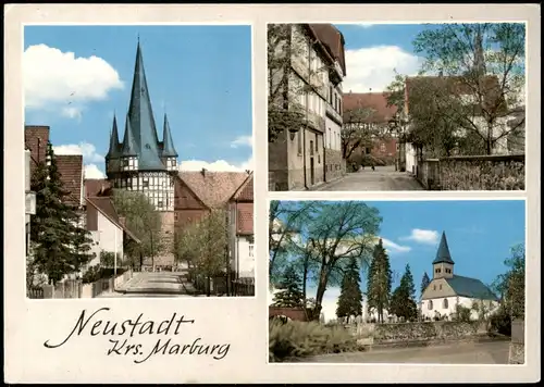 Neustadt (Krs. Marburg) Mehrbild-AK 3 Ortsansichten Neustadt (Krs. Marburg) 1969