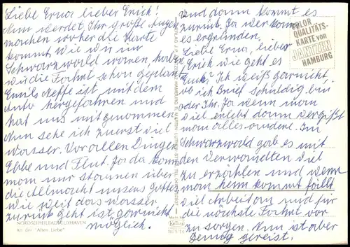 Ansichtskarte Cuxhaven Alte Liebe, Schiff Anlegestelle sehr belebt 1975