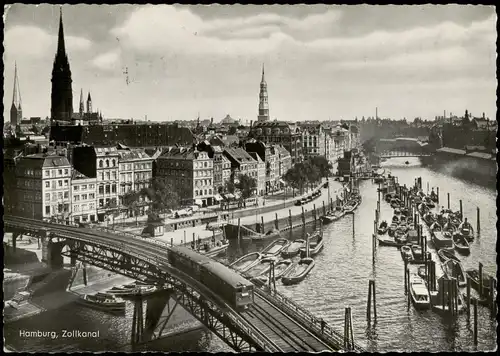 Ansichtskarte Altstadt-Hamburg Zollkanal aus der Vogelschau-Perspektive 1970