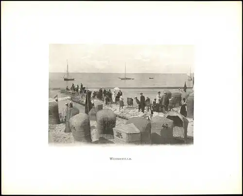 Westerland-Sylt Windstille - Strandleben Passepartout Sylt 1910