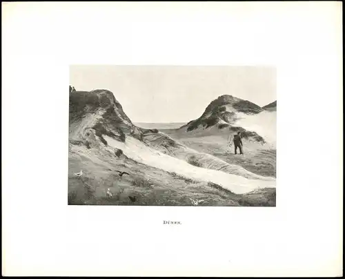 Insel Sylt Dünen - Wanderer Passepartout Sylt 1910