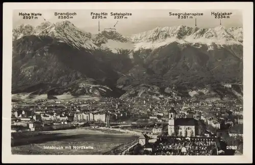 Ansichtskarte Innsbruck Innsbruck mit Nordkette 1937