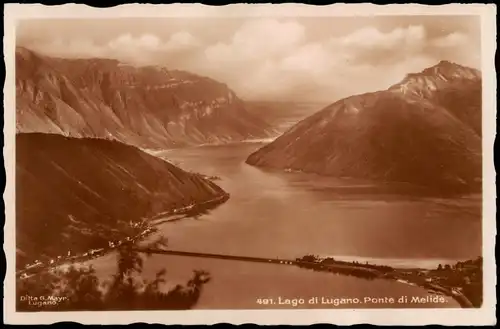 Albogasio (Luganersee)  (Lago di Lugano) Lago di Lugano. Ponte di Melide. 1932