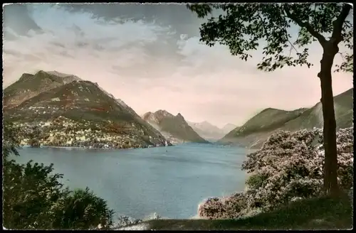 Ansichtskarte Lugano Stadt Fotocolor Karte 1963