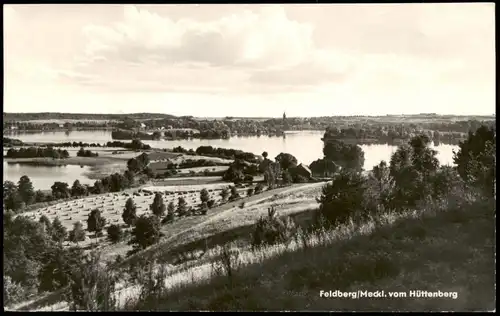 Feldberg-Feldberger Seenlandschaft  Anischt Blick vom Hüttenberg, DDR AK 1968