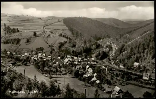 Mellenbach-Glasbach Panorama-Ansicht Mellenbach Thüringer Wald DDR AK 1965