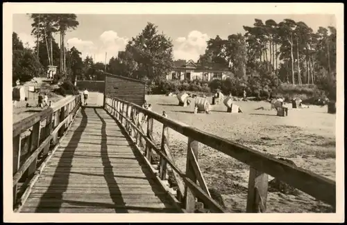 Ansichtskarte Lubmin Blick zum Strand, Seebrücke, DDR AK 1956
