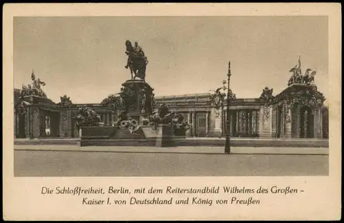 Berlin Schloßfreiheit mit dem Reiterstandbild Wilhelms des Großen 1930
