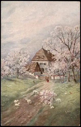 Ansichtskarte  Künstlerkarte Künstler J. Rizzi Blütenzauber 1910