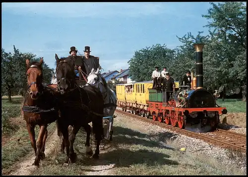 Ansichtskarte  Lokomotive ADLER Historische Eisenbahn bei Zusenhofen 1985