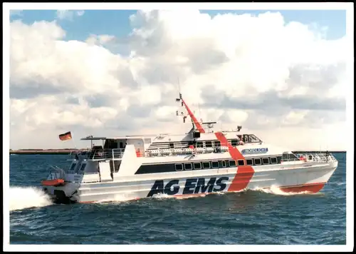Schiffsfoto-AK Katamaran "Nordlicht" Reederei AG EMS in Emden 1990