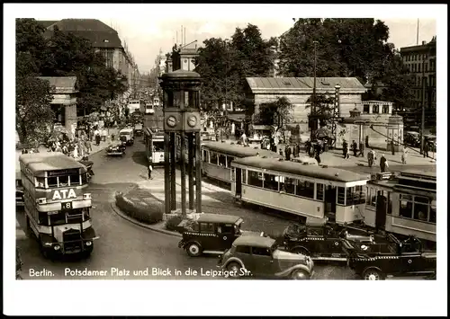 Tiergarten-Berlin Verkehr am Potsdamer Platz anno 1930 (Repro-Ansicht) 1990