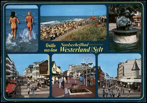 Ansichtskarte Westerland-Sylt Mehrbildkarte Sylt Westerland 1990