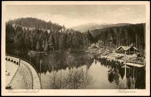 Postcard Krummhübel Karpacz Talsperre mit Sperrmauer 1926