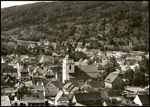 Ansichtskarte Künzelsau Panorama-Ansicht Blick zur Stadtmitte 1970