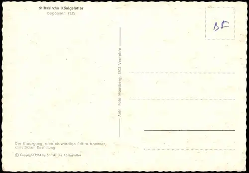 Ansichtskarte Königslutter am Elm Stiftskirche Kreuzgang 1964