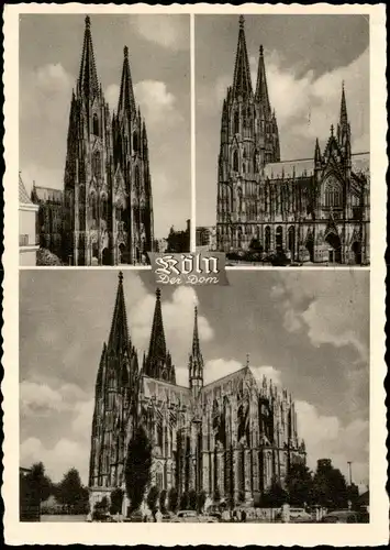 Ansichtskarte Köln Dreibild Kölner Dom 1955