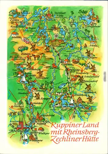 Zechlinerhütte-Rheinsberg Landkarte: Ruppiner Land 1985